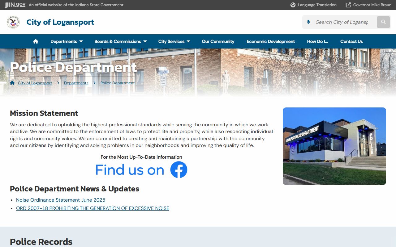 Cass County arrest records Logansport Police records page
