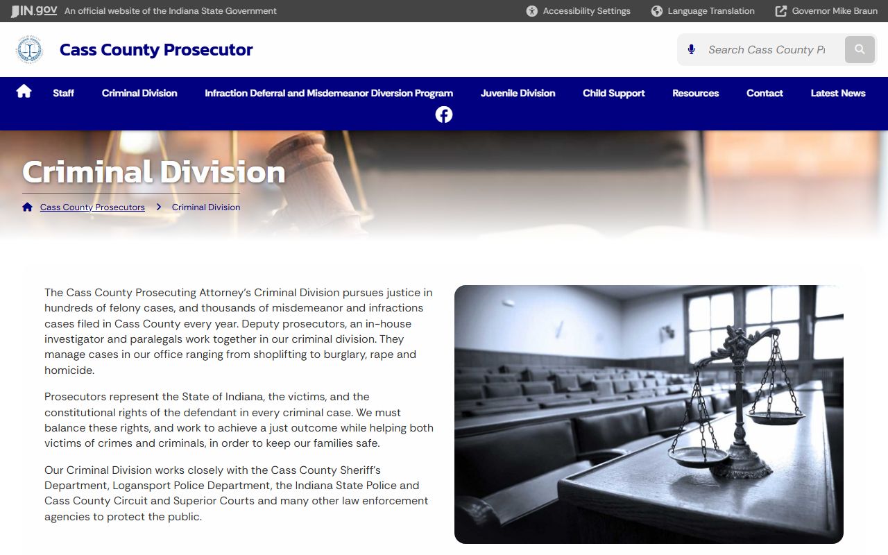 Cass County criminal court records prosecutor criminal division