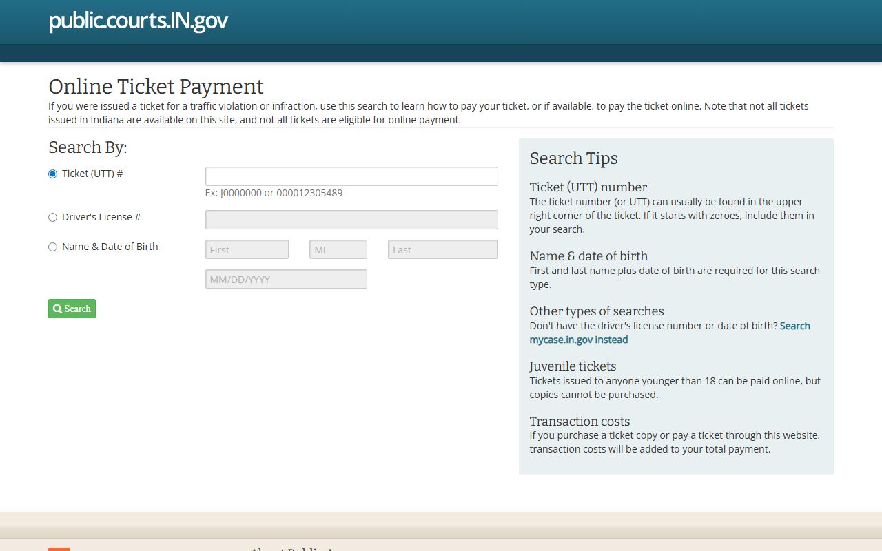 Cass County Court records Indiana ePay portal