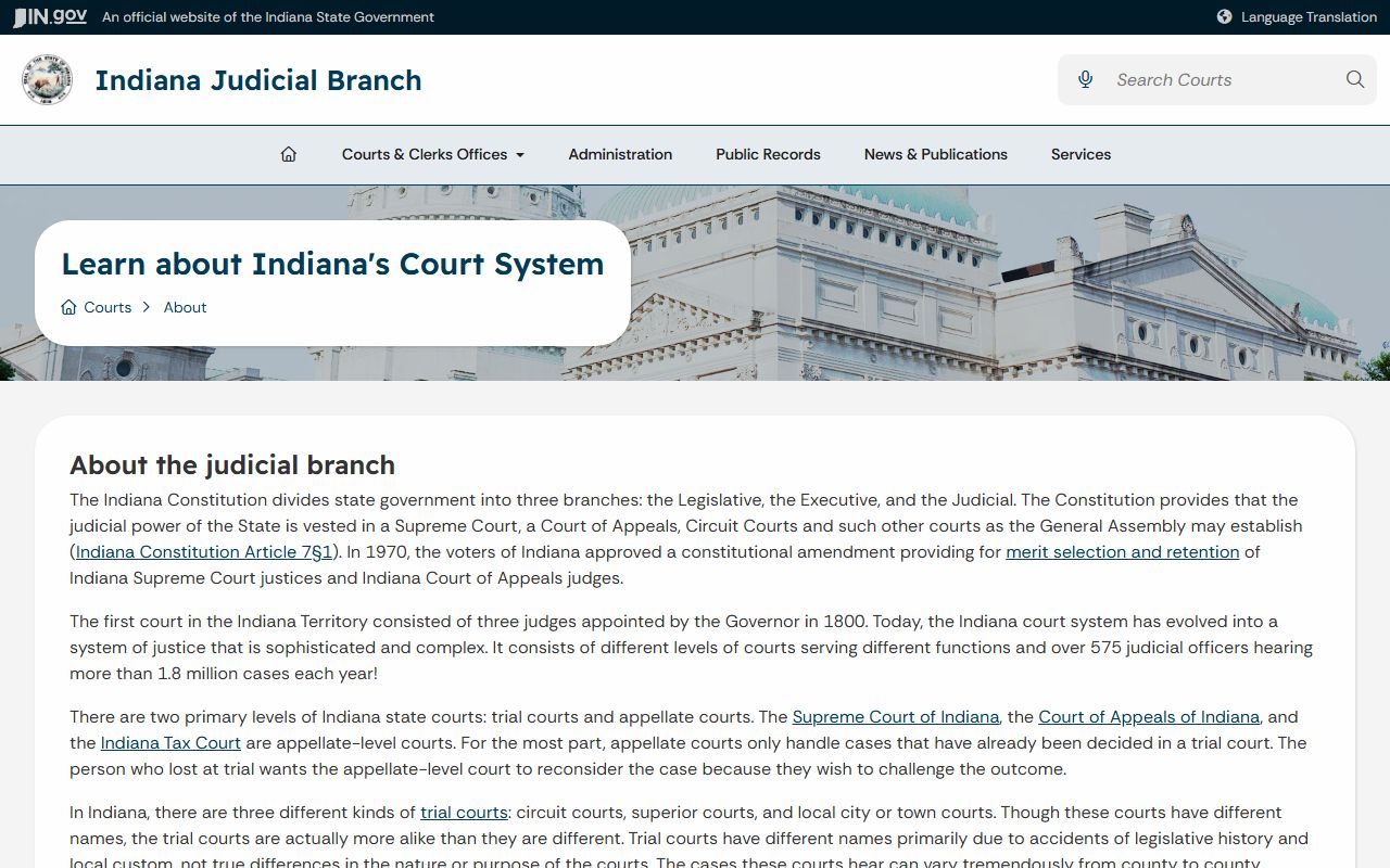 Cass County Court records Indiana court system overview