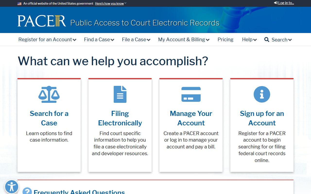 Cass County traffic court records PACER federal case-record portal