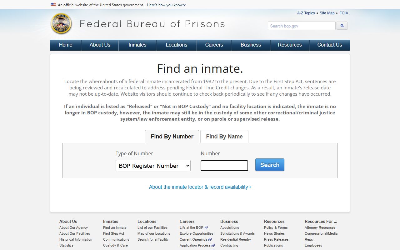 Cass County warrant records Federal Bureau of Prisons inmate locator